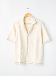 Chemise Homme Manches Courtes Beige Élégante - Zara